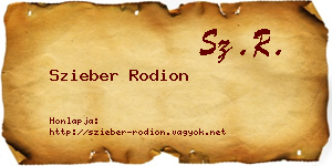 Szieber Rodion névjegykártya
